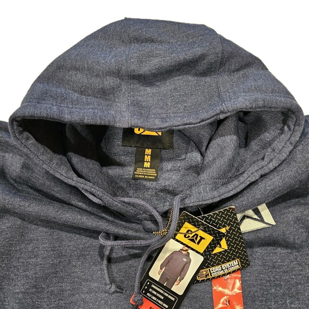 Caterpillar Heavyweight Hooded Sweatshirt Men's, Medium, Blue / New Imperfection - Picture 9 of 12